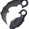 Brous Blades Enforcer Karambit Flipper Folder, D2 Acid SW, Black Handle, M001A -Brous Blades Shop BRBM001A