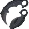 Brous Blades Enforcer Karambit Flipper Folder, D2 Black, Black Handle, M001B -Brous Blades Shop BRBM001B