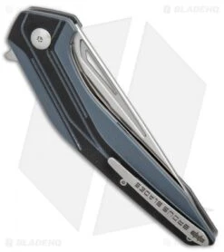 Brous Blades Hardwire Liner Lock Knife Blue/Black G-10 (4.25" Satin) -Brous Blades Shop Brous Blades Hardwire blue black G10 satin BHQ 69327 er side