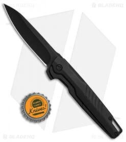 Brous Blades Icon Liner Lock Flipper Knife Blackout (3.25" Black) -Brous Blades Shop Brous Blades Icon LL Fliipper Black Blackout Black BHQ 85429 jr bottlecap