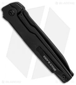 Brous Blades Icon Liner Lock Flipper Knife Blackout (3.25" Black) -Brous Blades Shop Brous Blades Icon LL Fliipper Black Blackout Black BHQ 85429 jr side