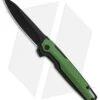 Brous Blades Icon Liner Lock Flipper Knife Green Blackout (3.25" Black) -Brous Blades Shop Brous Blades Icon LL Fliipper Green Blackout Black BHQ 85424 jr