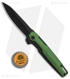 Brous Blades Icon Liner Lock Flipper Knife Green Blackout (3.25" Black) -Brous Blades Shop Brous Blades Icon LL Fliipper Green Blackout Black BHQ 85424 jr bottlecap