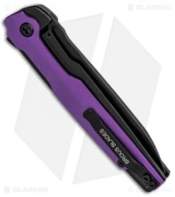 Brous Blades Icon Liner Lock Flipper Knife Purple Blackout (3.25" Black) -Brous Blades Shop Brous Blades Icon LL Fliipper Purple Blackout Black BHQ 85419 jr side