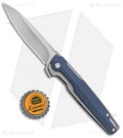 Brous Blades Icon Liner Lock Flipper Knife Blue (3.25" Stonewash) -Brous Blades Shop Brous Blades Icon LL Flipper Blue SW BHQ 85427 jr bottlecap