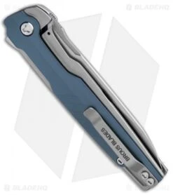 Brous Blades Icon Liner Lock Flipper Knife Blue (3.25" Stonewash) -Brous Blades Shop Brous Blades Icon LL Flipper Blue SW BHQ 85427 jr side