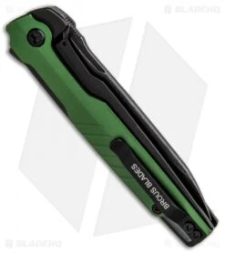 Brous Blades Icon Liner Lock Flipper Knife Green (3.5" Acid Stonewash) -Brous Blades Shop Brous Blades Icon LL Flipper Green Acid SW BHQ 85422 jr side