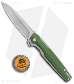 Brous Blades Icon Liner Lock Flipper Knife Green (3.25" Stonewash) -Brous Blades Shop Brous Blades Icon LL Flipper Green SW BHQ 85425 jr bottlecap