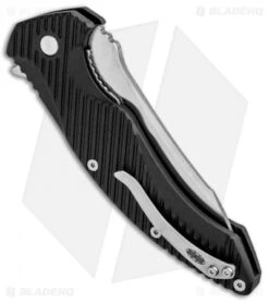 Brous Blades Import Line T4 Liner Lock Flipper Knife (3.75" Satin) Tanium Design -Brous Blades Shop Brous Blades Import Line T4 LL Flipper Satin BHQ 82314 jr side