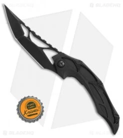 Brous Blades Isham Echelon Flipper Liner Lock Knife Black G-10 (4.1" Blackout) -Brous Blades Shop Brous Blades Isham Echelon black G10 blackout BHQ 77701 er bottlecap