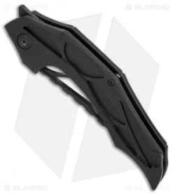 Brous Blades Isham Echelon Flipper Liner Lock Knife Black G-10 (4.1" Blackout) -Brous Blades Shop Brous Blades Isham Echelon black G10 blackout BHQ 77701 er spine