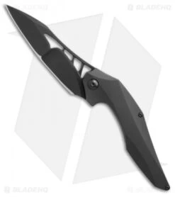 Brous Blades Isham Raven Flipper Frame Lock Knife Black Titanium (3.8" Blackout)