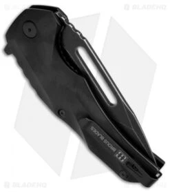 Brous Blades & Mikkel Willumsen Reloader Flipper Knife Black Al (3.6" Acid SW) -Brous Blades Shop Brous Blades Mikkel Willumsen Reloader Black Al Acid SW BHQ 72251 jr side