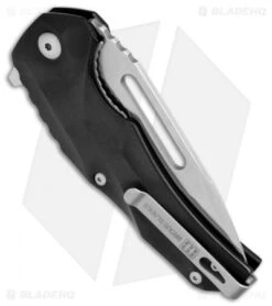 Brous Blades & Mikkel Willumsen Reloader Flipper Knife Black Al (3.6" Satin) -Brous Blades Shop Brous Blades Mikkel Willumsen Reloader Black Al Satin BHQ 72240 jr side