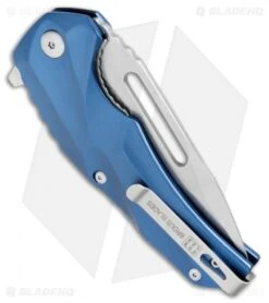 Brous Blades & Mikkel Willumsen Reloader Flipper Knife Blue Al (3.6" Stonewash) -Brous Blades Shop Brous Blades Mikkel Willumsen Reloader Blue Al SW BRB185 BHQ 72679 jr side