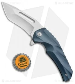 Brous Blades & Mikkel Willumsen Reloader Flipper Knife Blue Al (3.6" Satin) -Brous Blades Shop Brous Blades Mikkel Willumsen Reloader Blue Al Satin BHQ 72239 jr bottlecap