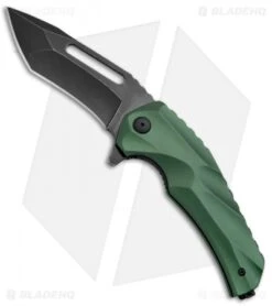 Brous Blades & Mikkel Willumsen Reloader Flipper Knife Green Al (3.6" Acid SW)