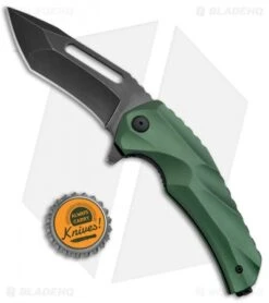 Brous Blades & Mikkel Willumsen Reloader Flipper Knife Green Al (3.6" Acid SW) -Brous Blades Shop Brous Blades Mikkel Willumsen Reloader Green Al Acid SW BHQ 72242 jr bottlecap