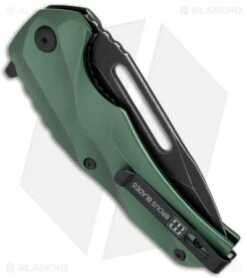 Brous Blades & Mikkel Willumsen Reloader Flipper Knife Green Al (3.6" Acid SW) -Brous Blades Shop Brous Blades Mikkel Willumsen Reloader Green Al Acid SW BHQ 72242 jr side
