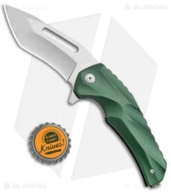 Brous Blades & Mikkel Willumsen Reloader Flipper Knife Green Al (3.6" Stonewash) -Brous Blades Shop Brous Blades Mikkel Willumsen Reloader Green Al SW BHQ 72246 jr bottlecap