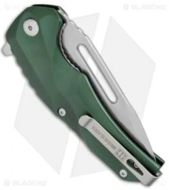 Brous Blades & Mikkel Willumsen Reloader Flipper Knife Green Al (3.6" Stonewash) -Brous Blades Shop Brous Blades Mikkel Willumsen Reloader Green Al SW BHQ 72246 jr side