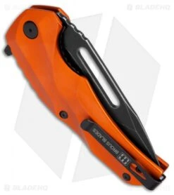 Brous Blades & Mikkel Willumsen Reloader Flipper Knife Orange Al (3.6" Acid SW) -Brous Blades Shop Brous Blades Mikkel Willumsen Reloader Orange Al Acid SW BHQ 72253 jr side