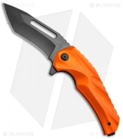 Brous Blades & Mikkel Willumsen Reloader Flipper Knife Orange Al (3.6" Black)