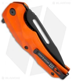Brous Blades & Mikkel Willumsen Reloader Flipper Knife Orange Al (3.6" Black) -Brous Blades Shop Brous Blades Mikkel Willumsen Reloader Orange Al Black BHQ 72252 jr side