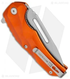 Brous Blades & Mikkel Willumsen Reloader Flipper Knife Orange Al (3.6" SW) -Brous Blades Shop Brous Blades Mikkel Willumsen Reloader Orange Al SW BHQ 72249 jr side