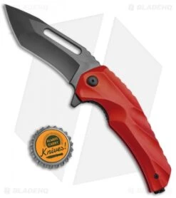 Brous Blades & Mikkel Willumsen Reloader Flipper Knife Red Al (3.6" Black) -Brous Blades Shop Brous Blades Mikkel Willumsen Reloader Red Al Black BHQ 72257 jr bottlecap