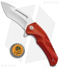 Brous Blades & Mikkel Willumsen Reloader Flipper Knife Red Al (3.6" Satin) -Brous Blades Shop Brous Blades Mikkel Willumsen Reloader Red Al Satin BHQ 72256 jr bottlecap