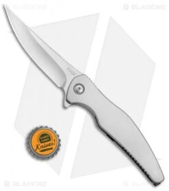Brous Blades Sniper Flipper Frame Lock Knife Gray (3.75" Satin) -Brous Blades Shop Brous Blades Sniper Flipper FL Gray Satin BHQ 77429 jr bottlecap