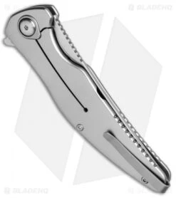 Brous Blades Sniper Flipper Frame Lock Knife Gray (3.75" Satin) -Brous Blades Shop Brous Blades Sniper Flipper FL Gray Satin BHQ 77429 jr side