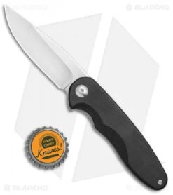 Brous Blades Specter Flipper Frame Lock Knife Black G-10 (3" Satin) -Brous Blades Shop Brous Blades Specter Flipper FL SS Black G 10 Satin SPEC SA BHQ 79768 jr bottlecap