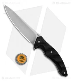 Brous Blades T5 Fixed Blade Knife Black G-10 (5.1" Stonewash) -Brous Blades Shop Brous Blades T5 Fixed Black G 10 SW BRB154 BHQ 52639 jr bottlecap