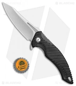 Brous Blades Tanium Design T4 Flipper Knife Black Aluminum (4" Stonewash) -Brous Blades Shop Brous Blades Tanium Design T4 Black Aluminum SW BHQ 80232 jr bottlecap