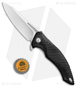 Brous Blades Tanium Design T4 Flipper Knife Black Aluminum (4" Satin) -Brous Blades Shop Brous Blades Tanium Design T4 Black Aluminum Satin BHQ 80229 jr bottlecap