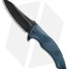 Brous Blades Tanium Design T4 Flipper Knife Blue Aluminum (4" Acid SW)