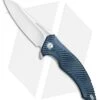 Brous Blades Tanium Design T4 Flipper Knife Blue Aluminum (4" Satin)