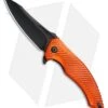 Brous Blades Tanium Design T4 Flipper Knife Orange Aluminum (4" Blackout)