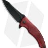 Brous Blades Tanium Design T4 Flipper Knife Red Aluminum (4" Blackout)