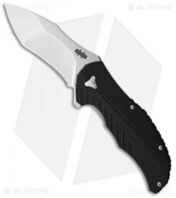 Brous Blades The Serrated R Liner Lock Knife Black G-10 (3.6" Satin D2)