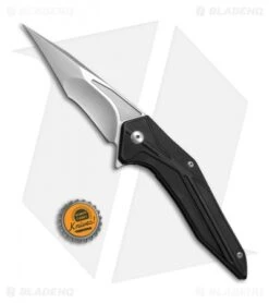 Brous Blades Tyrant Liner Lock Flipper Knife Black (4" Satin) -Brous Blades Shop Brous Blades Tyrant LL Black BRB161 BHQ 52641 jr bottlecap
