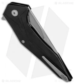 Brous Blades Tyrant Liner Lock Flipper Knife Black (4" Satin) -Brous Blades Shop Brous Blades Tyrant LL Black BRB161 BHQ 52641 jr side