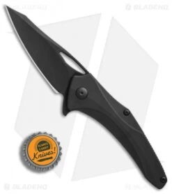 Brous Blades Virtue Flipper Liner Lock Knife Titanium (3.25" Blackout) -Brous Blades Shop Brous Blades Virtue Flipper black ti blackout BHQ 75014 er bottlecap