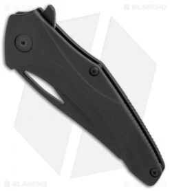 Brous Blades Virtue Flipper Liner Lock Knife Titanium (3.25" Blackout) -Brous Blades Shop Brous Blades Virtue Flipper black ti blackout BHQ 75014 er spine