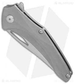 Brous Blades Virtue Flipper Liner Lock Knife Titanium (3.25" Stonewash) -Brous Blades Shop Brous Blades Virtue Flipper ti sw BHQ 75013 er spine