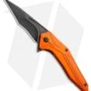 Brous Blades Tyrant Liner Lock Flipper Knife Orange (4" Acid Stonewash) -Brous Blades Shop Brous Tyrant LL Flipper Acid SW Orange BHQ 50544 jr 3