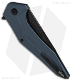 Brous Blades Tyrant Liner Lock Flipper Knife Blue (4" Black) 7 Brous Blades Tyrant Liner Lock Flipper Knife Blue (4" Black) -Brous Blades Shop Brous Tyrant LL Flipper Black Blue BHQ 50556 jr side