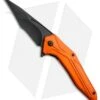 Brous Blades Tyrant Liner Lock Flipper Knife Orange (4" Black) -Brous Blades Shop Brous Tyrant LL Flipper Black Orange BHQ 50545 jr